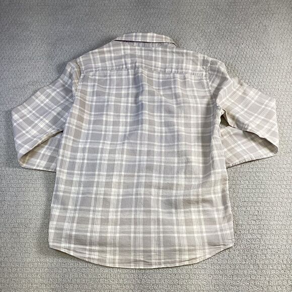 H&M Men’s Neutral Plaid Button Down Shirt Linen Cotton Blend Size S - Picture 2 of 5